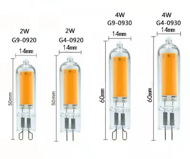 COB 110V 220V G4 G9 2W 4W 6W Led Light Bulb Halogen Equivalent Chandelier Lighting dimmable LED bulbs light for home