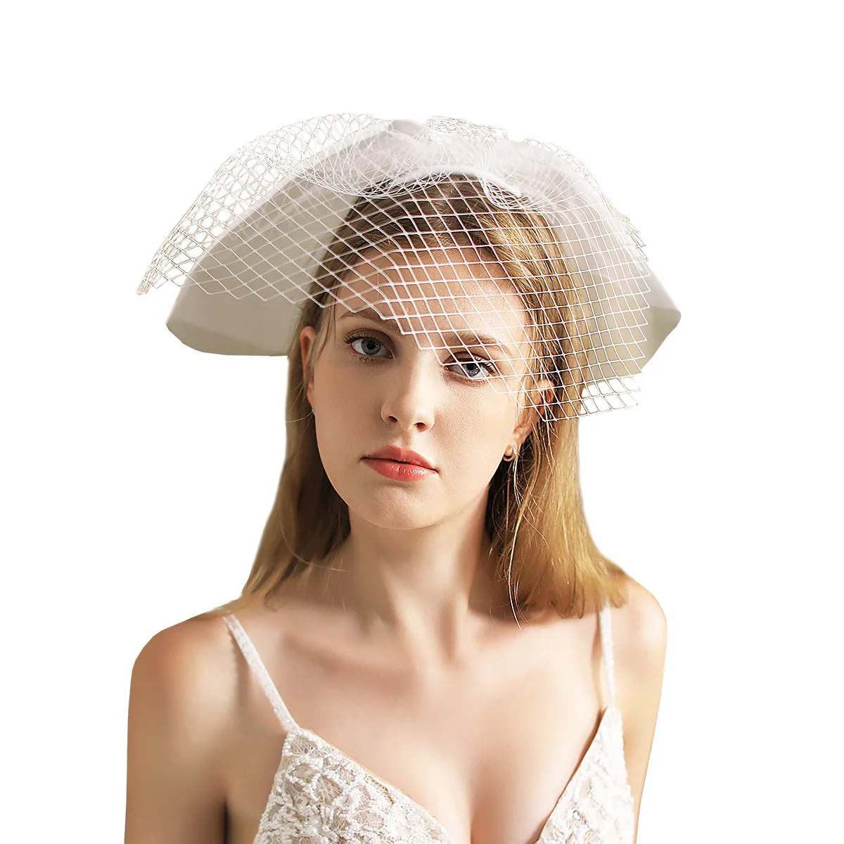 Wholesale Double Layers Sample Short Tulle Ivory White Wedding Veil With Comb