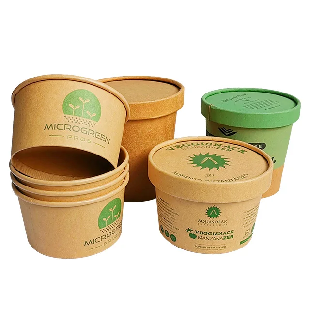 Ice cream pint containers disposable food paper bowl ice cream cup paper stackable lid ice cream iml cup