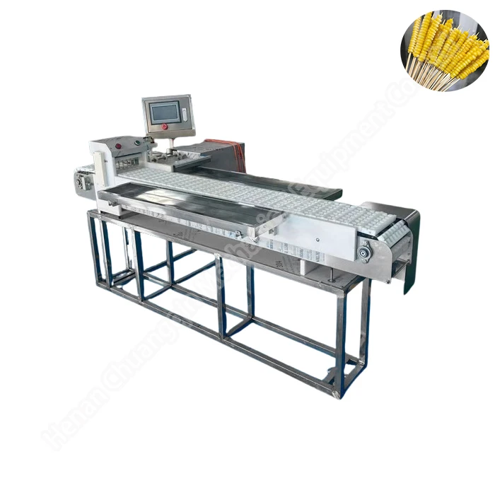 Snack Food Automatic Stainless Steel Stainless Steel Bbq Skewers Manual Satay Meat Kebab Skewer Grill Machine