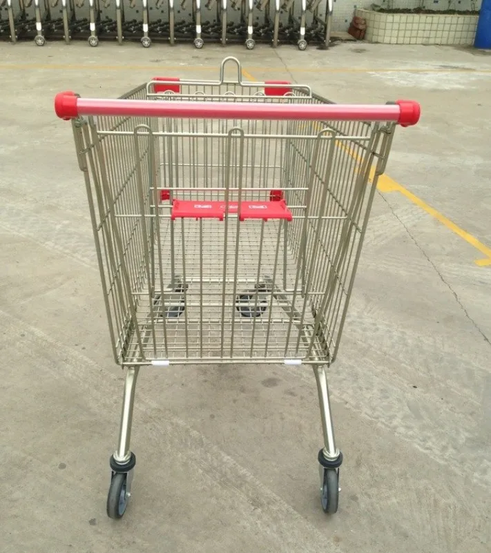 MOQ 100 PCS 240L large supermarket trolley with 4 wheels, shopping trolley for Europe supermarkets