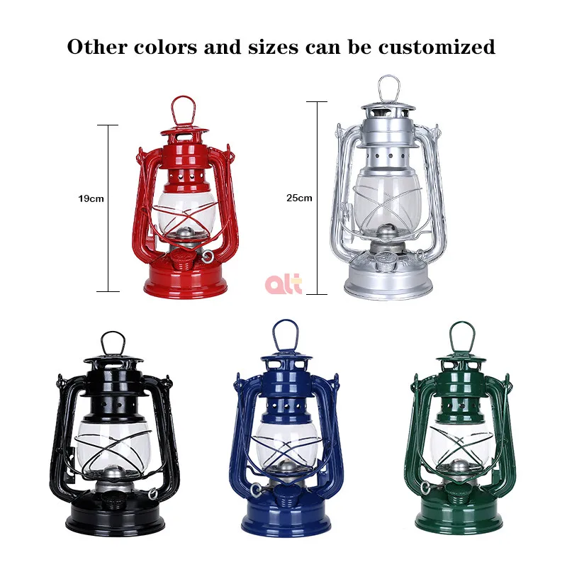 iron oil burning lantern/factory vintage kerosene lamp/tent outdoor camping light red