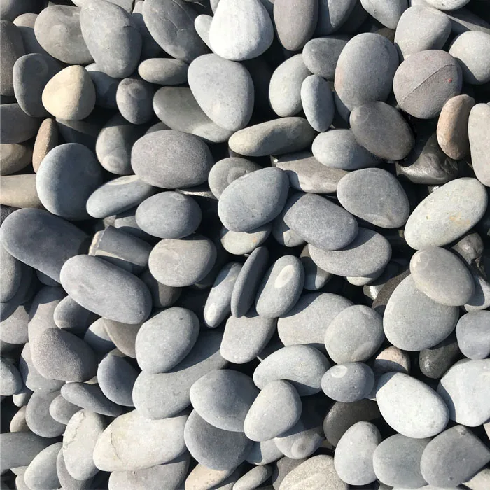 Unpolished Black Smooth Pebble Landscaping