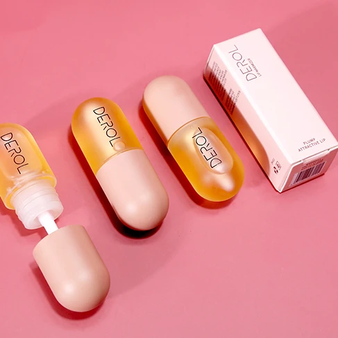Derol hot selling waterproof moist lips custom logo plumper lips gloss vegan liquid lip plumper