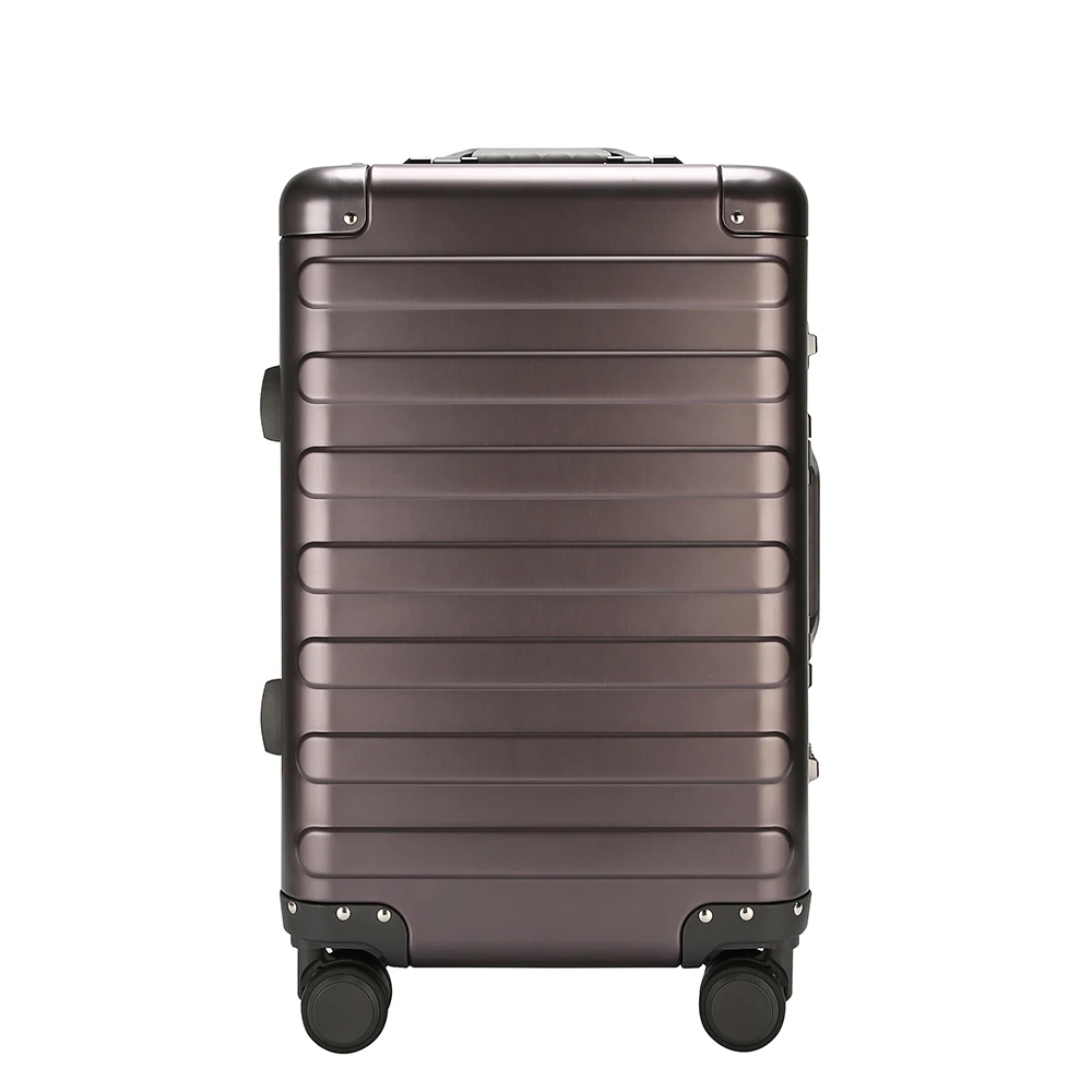 vintage grey aluminum frame suitcase 360 Degree Universal Wheels Firm Hard shell travel carry-on cabin trunk luggage sets