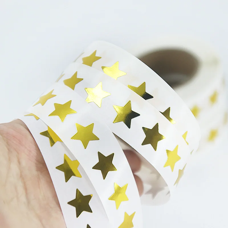 Very Cheaper Custom PVC Gold Foil Sticker Printing Adhesive Star Label Stickers For packing