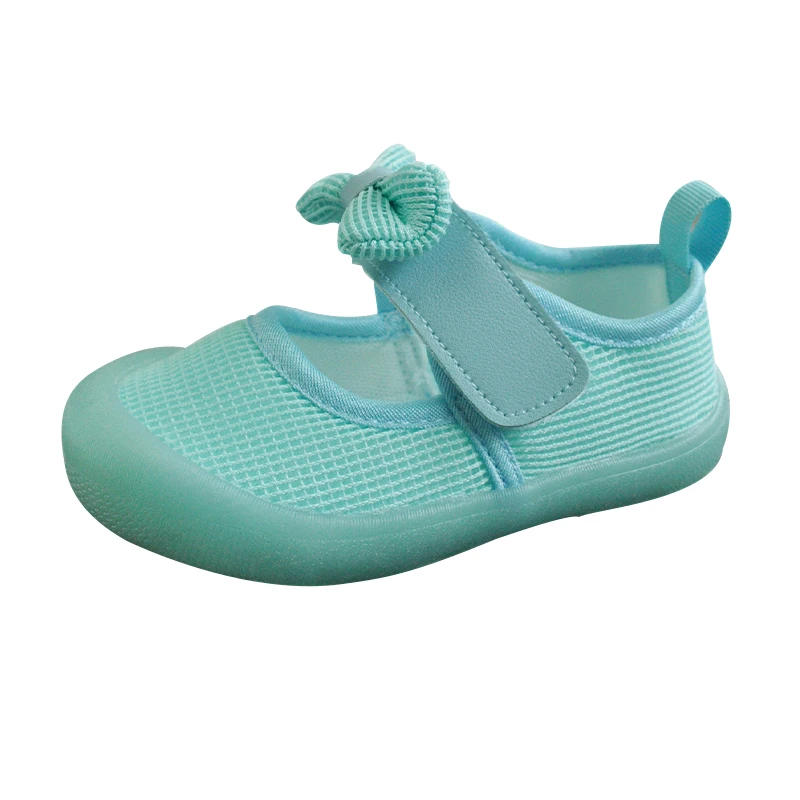 Little Girls Jelly Bottom Princess Shoes Bow Up Mesh Leisure Walking