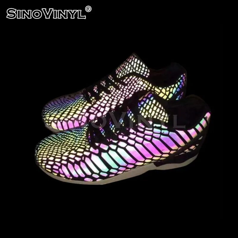 Hot Sales Rainbow Reflective Colorful Heat Transfer Vinyl Foil Cut Iron On Vinyl