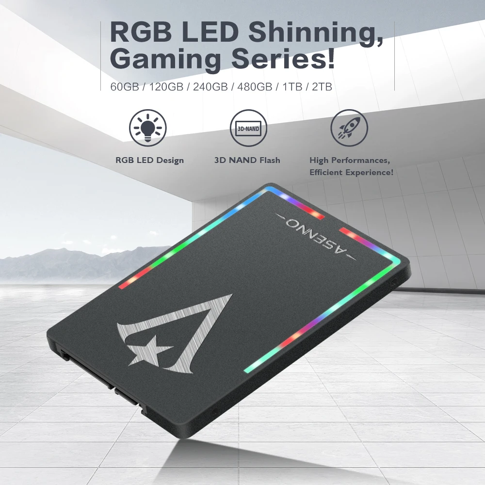 Жесткий диск Asenno ssd 120 ГБ 240 128 2 5 дюйма RGB светящаяся серия