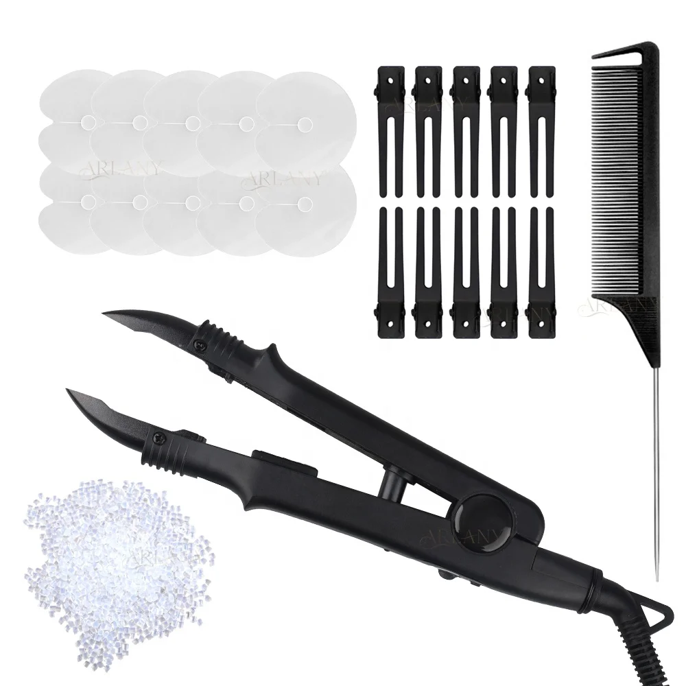ARLANY Custom Logo Keratin Bonded Hair Extension Tool Kit Melting Tool Hair Sectioning Clip Round Spacer Template