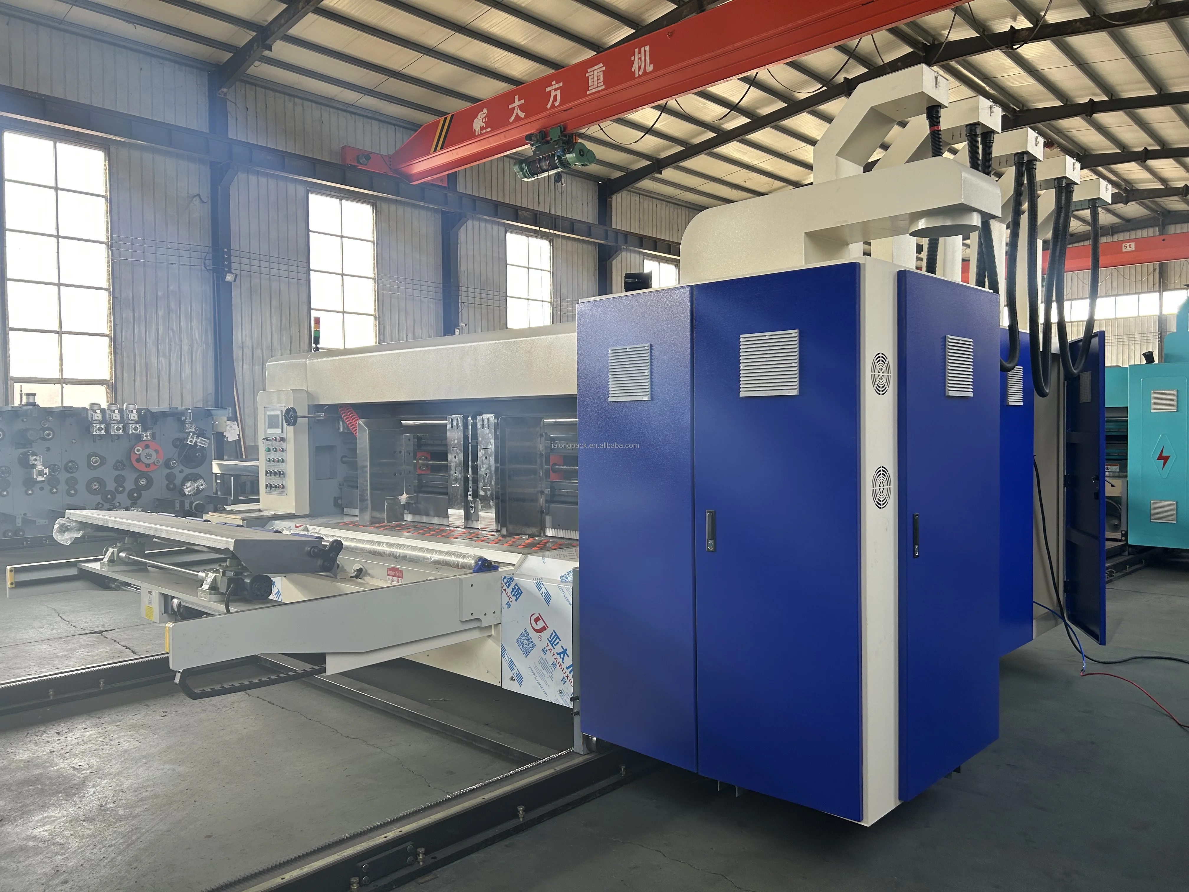 Pizza Boxs Corrugated Paper Cardboard Box Automatic Feeding Flexo Printer Printing Making Machine