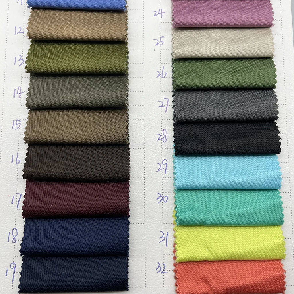 Cotton Spandex sateen Fabric Eco-friendly Woven Dyed pants 240gsm 3% Spandex 97% Cotton Satin Drill Fabric