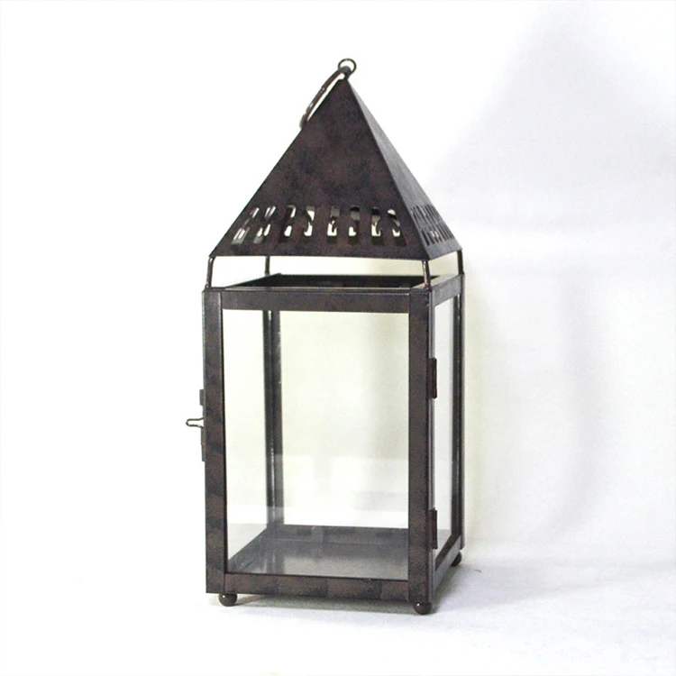 European Style Outdoor Courtyard Shabby Chic Home Decoration Antique Black Garden Christmas Hanging Metal Lantern