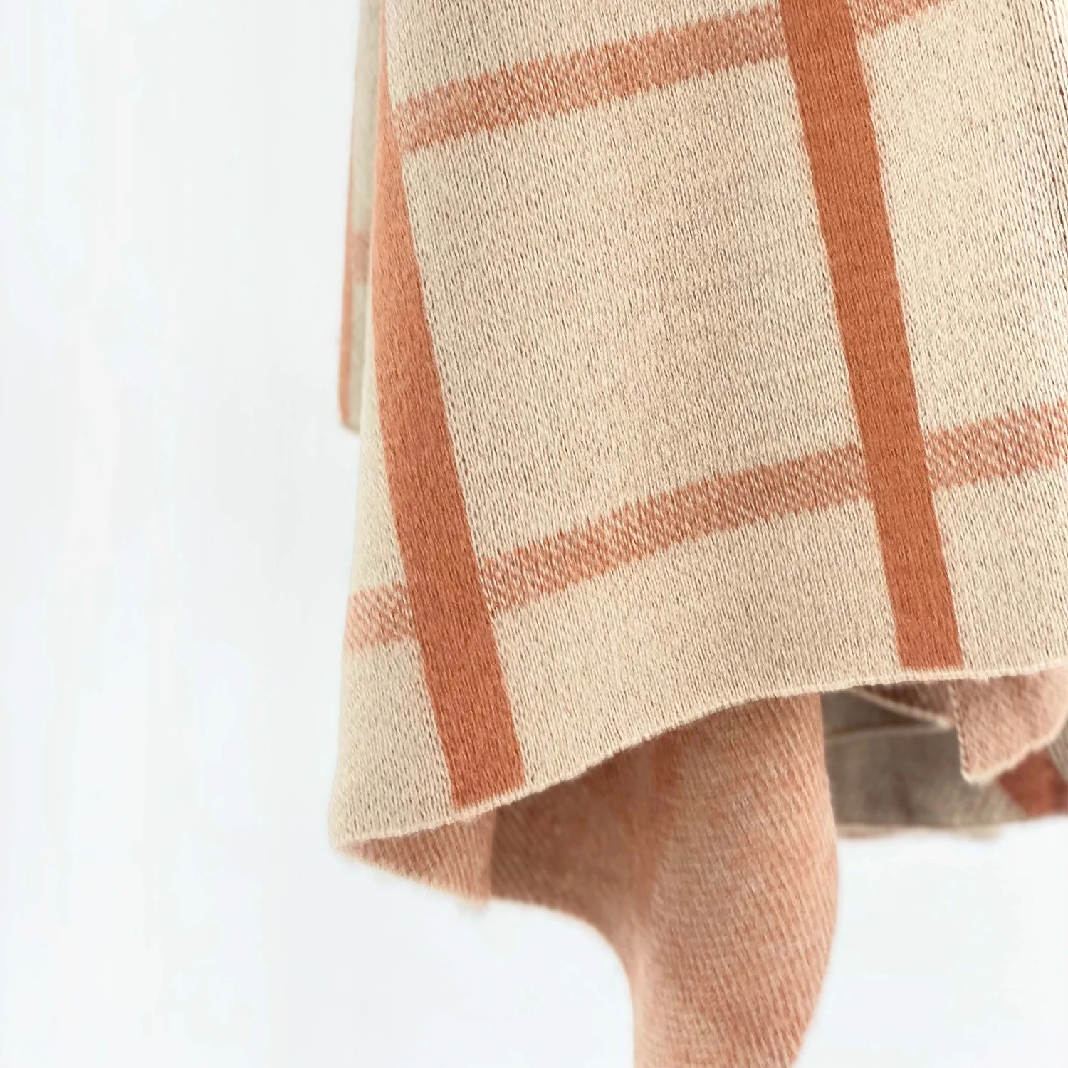 Home textile custom warm plaid camel blanket for winter decorative decor sofa bed soft fluffy chunky knit lightweight  throw