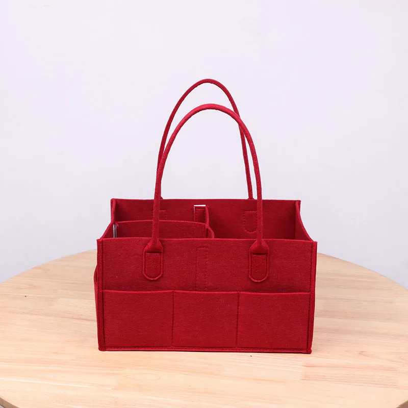 Wholesale customized logo eco portable mommy organizer nursery storage bin baby diaper caddy nappy diaper bag