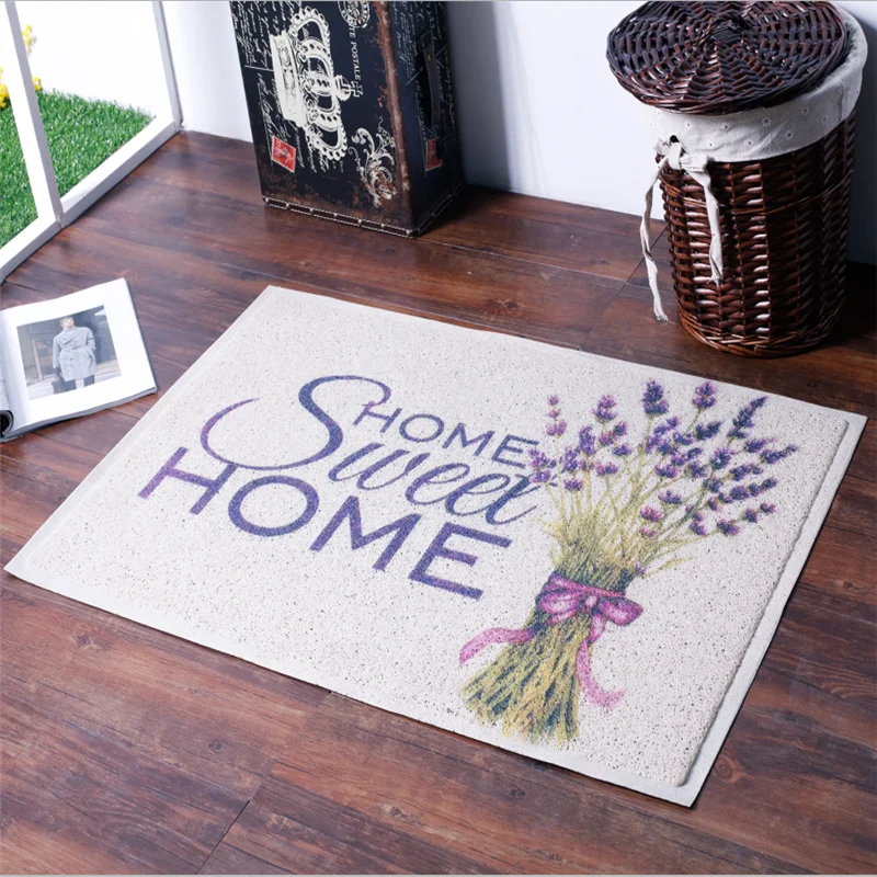 China Factory Home Floor Loop Door Mesh Outdoor Rug Pvc Coil Roll Print Spaghetti Plastic Welcome Mat
