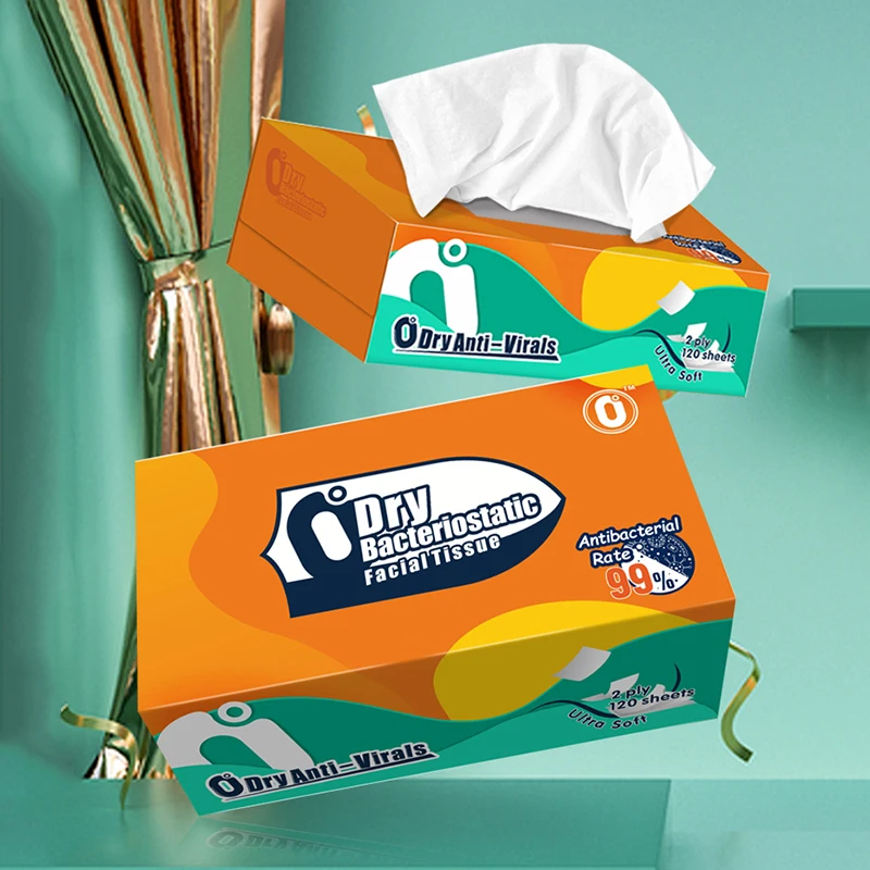 Hot selling cheap eco friendly virgin wood pulp box type 2ply white facial tissue