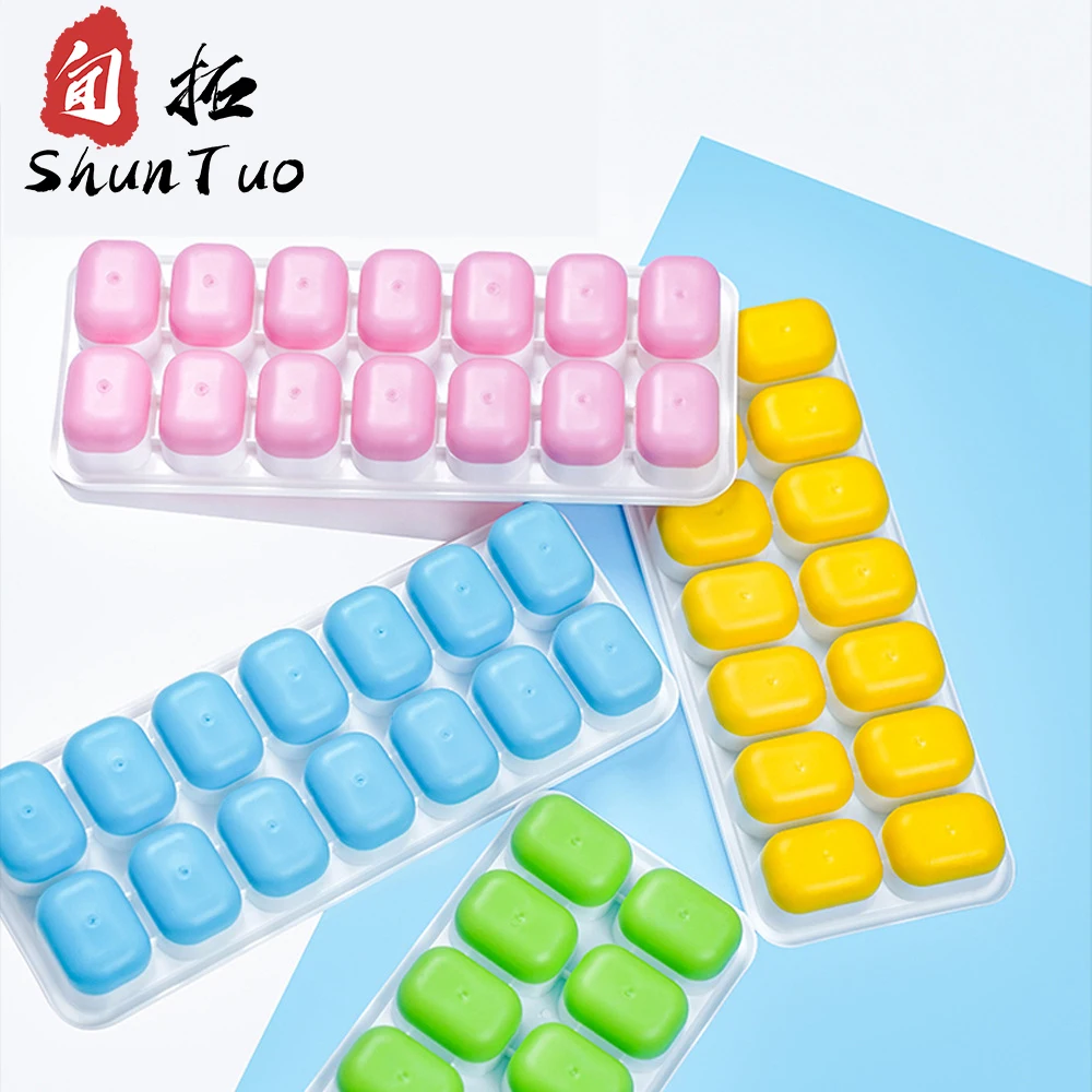 14 cells colorful home use thermos tray for ice making chocolate fruit ice-cream mold ice cube molds