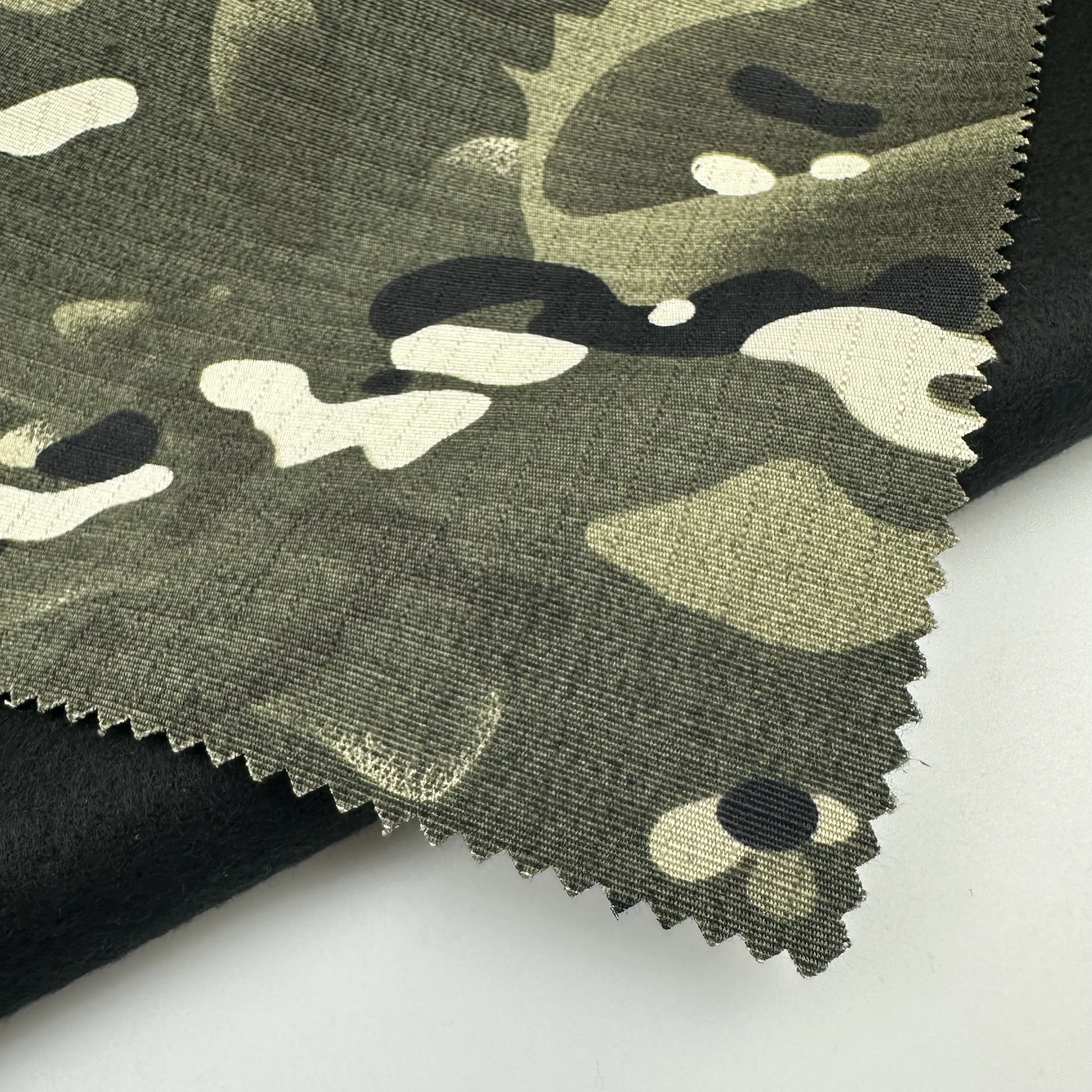 TC 80/20 rip-stop polyester/cotton brush bonded printed greta wear camo print compound fabric for workwear
