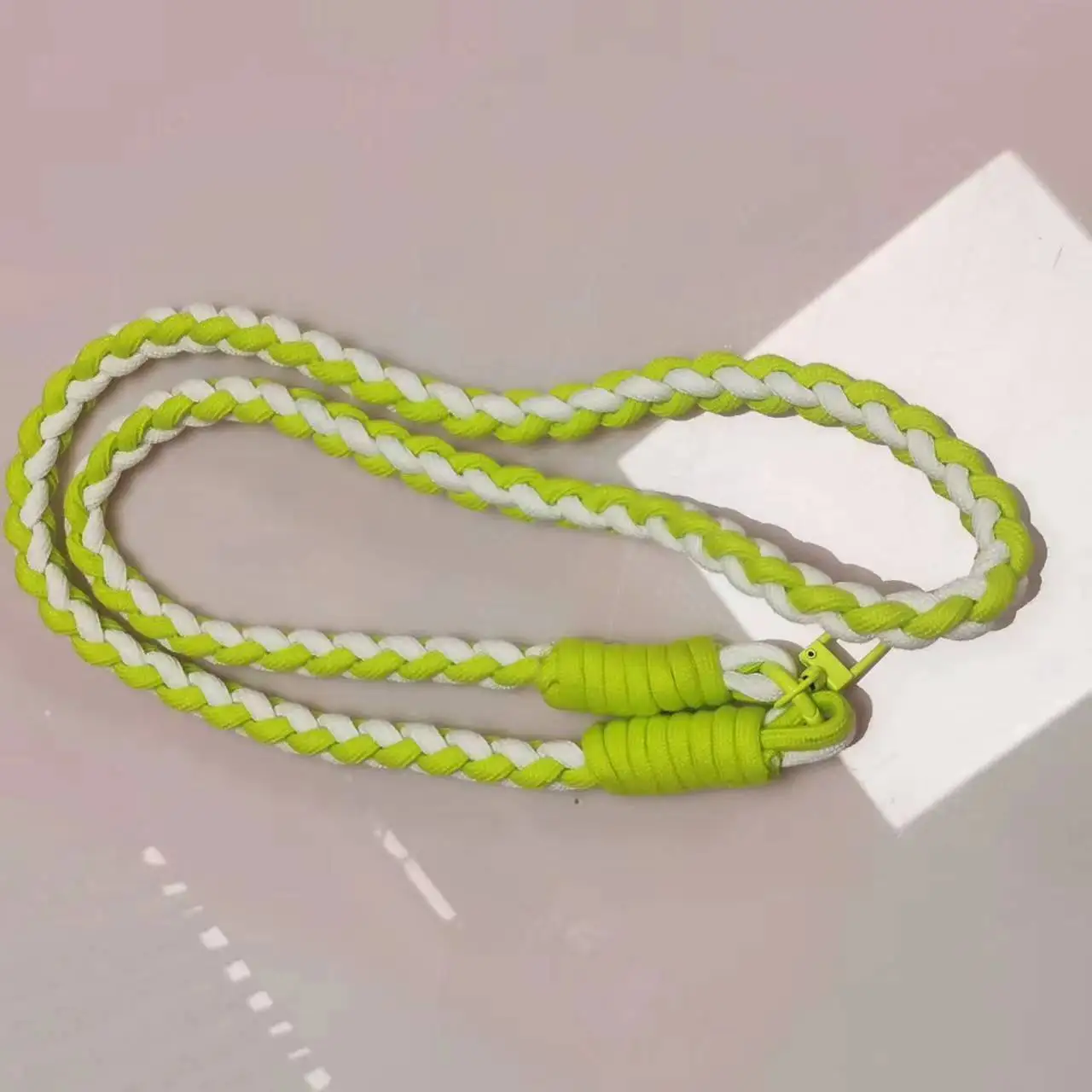 Universal Hanging Cord Double Color 60cm length polyester woven rope Neck Shoulder Bag Lanyard Strap For Mobile Phone Chain