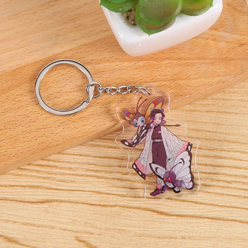 Anime Acrylic Double Layer Sandwich Pendant Demon Slayer Keychain