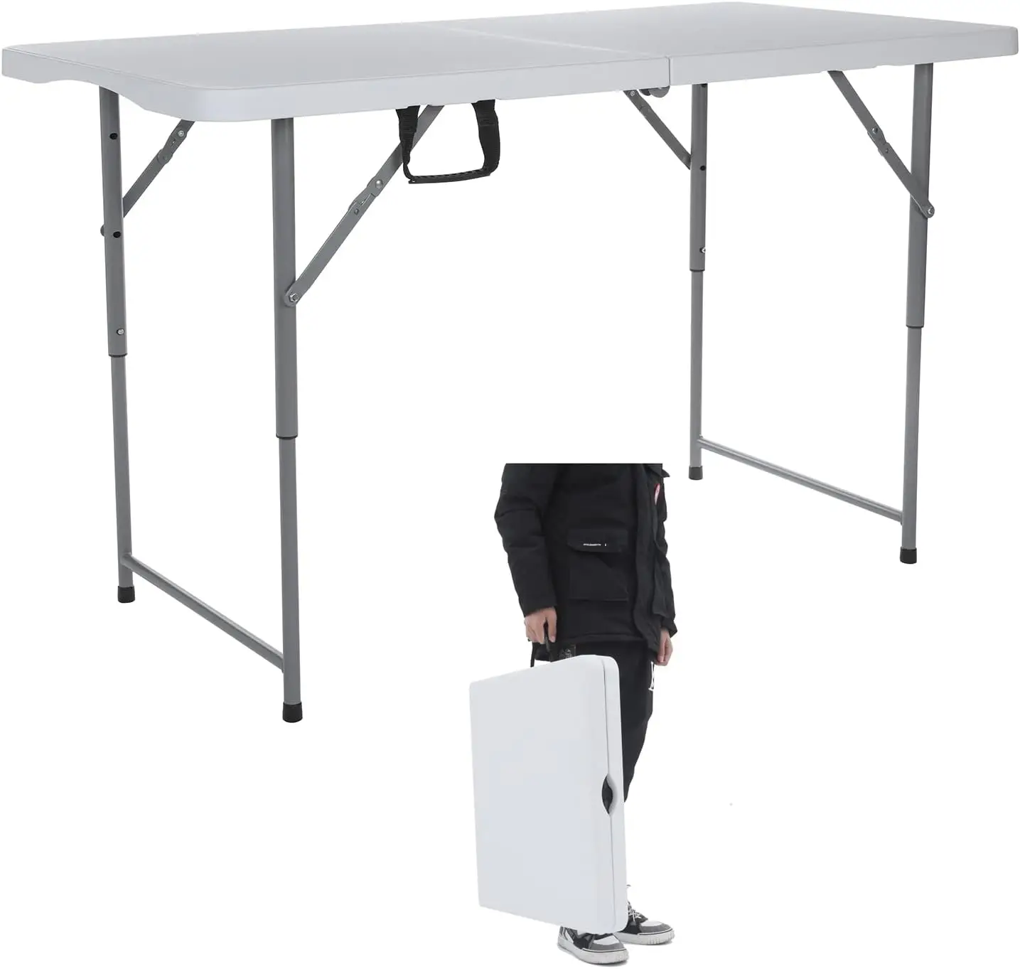 Factory wholesale HDPE portable table Plastic folding table A long conference table for Outdoor stall