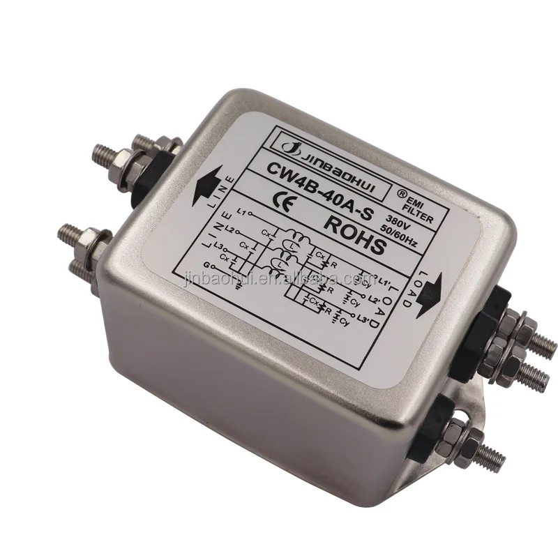 
EMI power filter CW4B 40A s three phase three wire AC 380V purification anti interference 