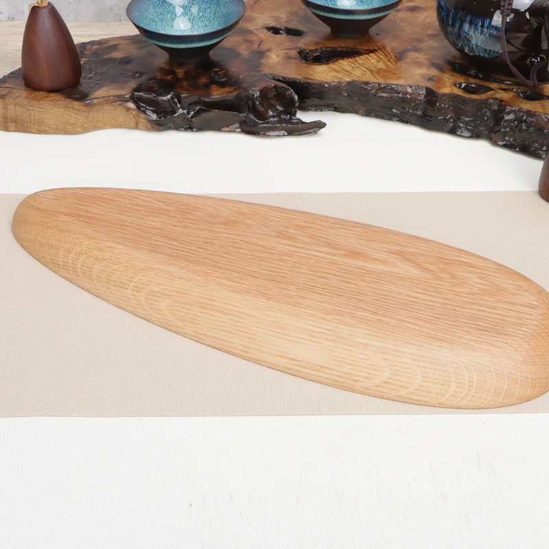 The snack tray of melon seed shaped white oak fruit plate is coated with food grade environment-friendly silicone coating