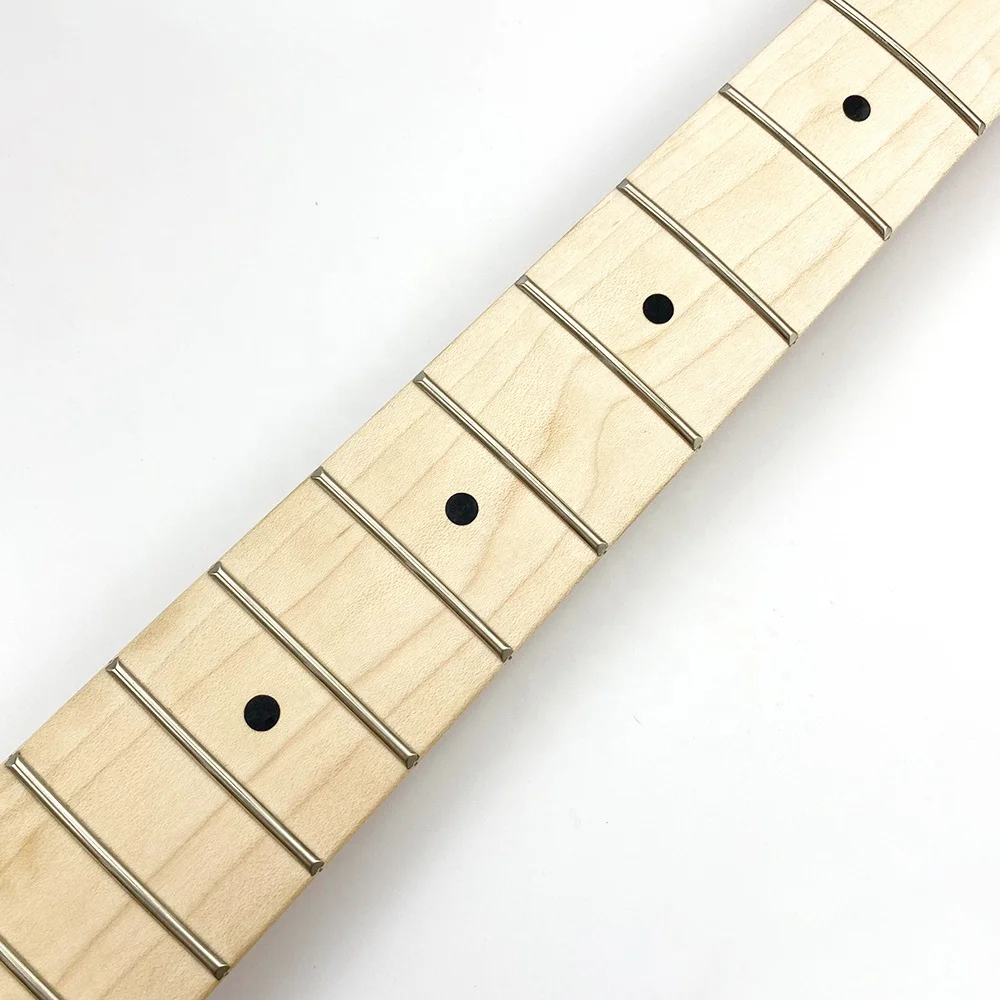 22 Frets 9.5 Inch Radius Unfinished Maple Neck Paddle Headstock ST TL Electric Guitar Neck for DIY electric guitars kits