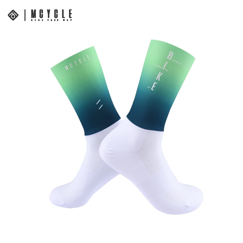 MCYCLE Quick-Dry Aero Sports Socks Custom Logo Breathable Anti-Bacterial Bicycle Socks with OEM Print for Cycling