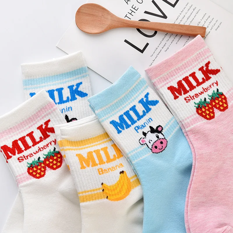 Hot sales Japanese teen cartoon pure cotton funny women cute school socks girls