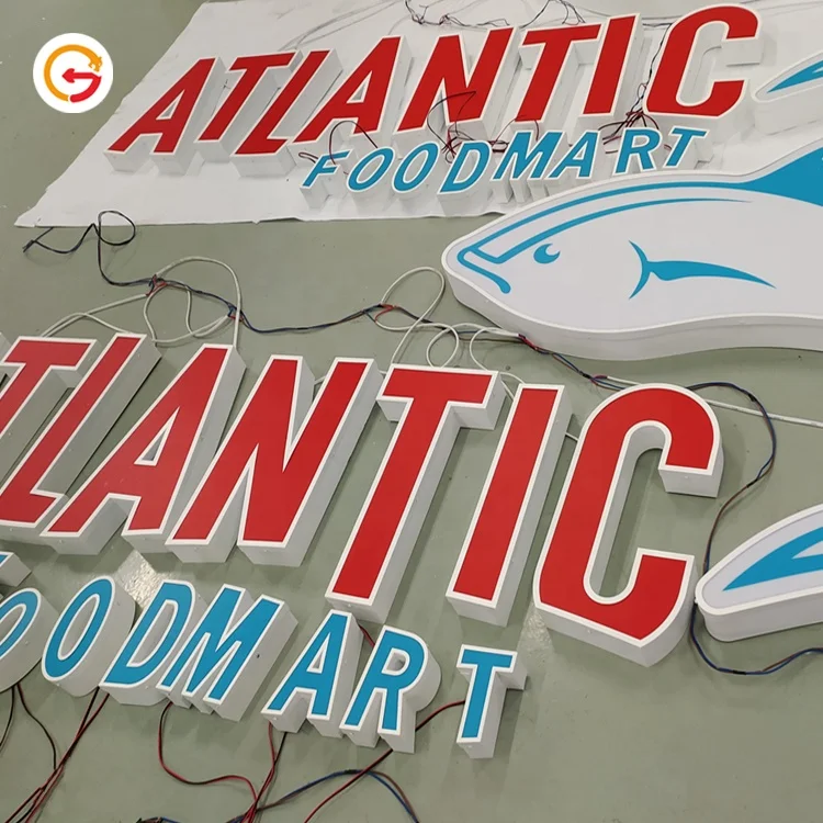 JAGUARSIGN Manufacturer Custom Bright Logo Letreros Led Exterior Doosletter Illuminated Shop Sign