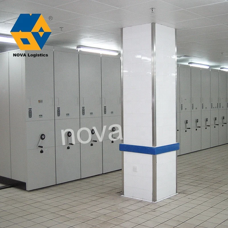 NOVA Metal Steel Mobile Storage File Archive Rack, Compact Movable Shelving Warehouse Mass Shelf/