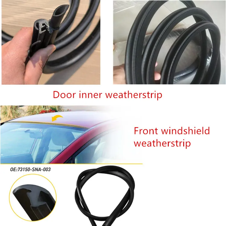 car door rubber sealing strip Hood Seal Front Windshield Upper Weather Strip belt molding glass run channel For BMW Benz