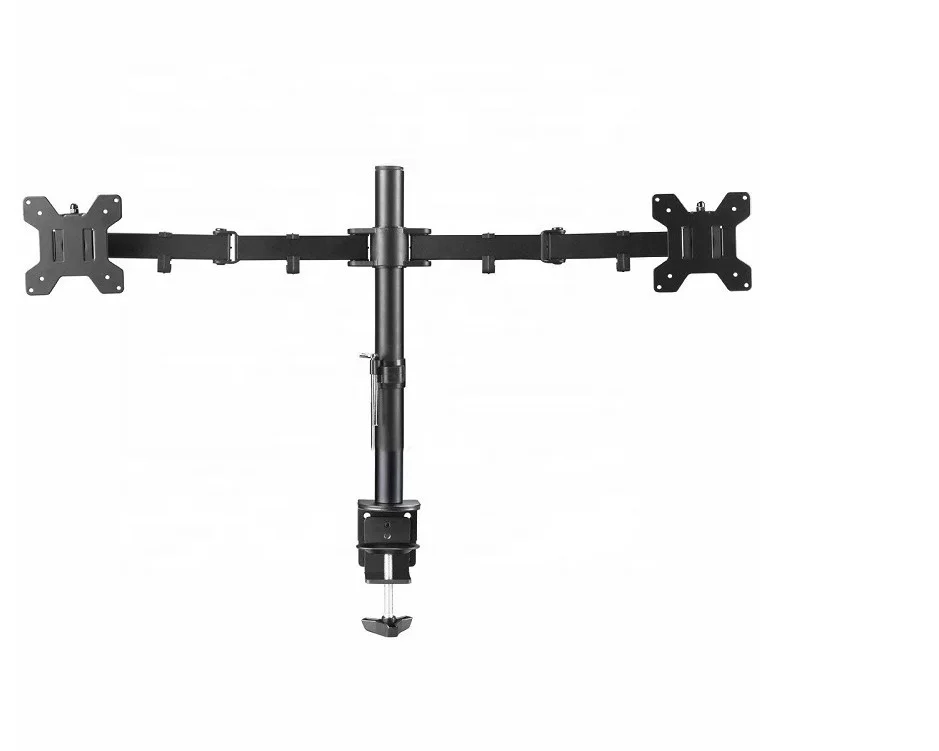 Double arms desk monitor mount desk top , 100x100 MM vesa lcd arm swivel OEM monitor mount