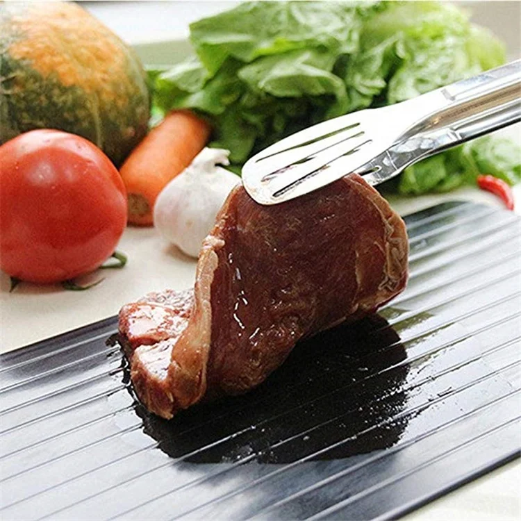 Fast Defrosting Tray for Frozen Food Aluminium Thawing Plate Defrost Meat Quickly without Electricity Microwave
