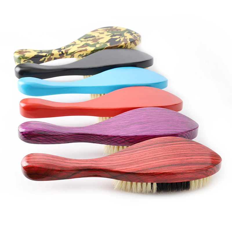 OEM beard care beard groooming kit wooden boar bristle curved wave beard brush