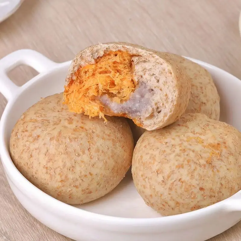 Whole-wheat Soft Bread With Mashed Taro And Meat Floss Breakfast Poi Meat Floss Bread Dense Meatloaf With Whole Wheat Taro Puree