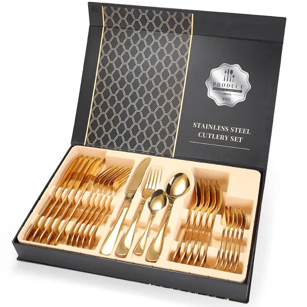 Hot Sell Cutlery 24 Pcs Set Stainless Steel 24/30/36 Pcs Flatware Cutlery Set With Gift Box