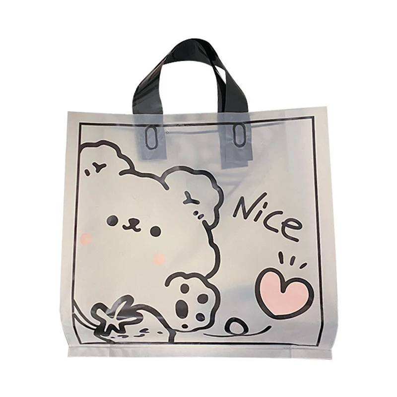 Wholesale Clothing Stores Transparent Tote Bags Plastic Clothes Shopping Gifts Packing Bags