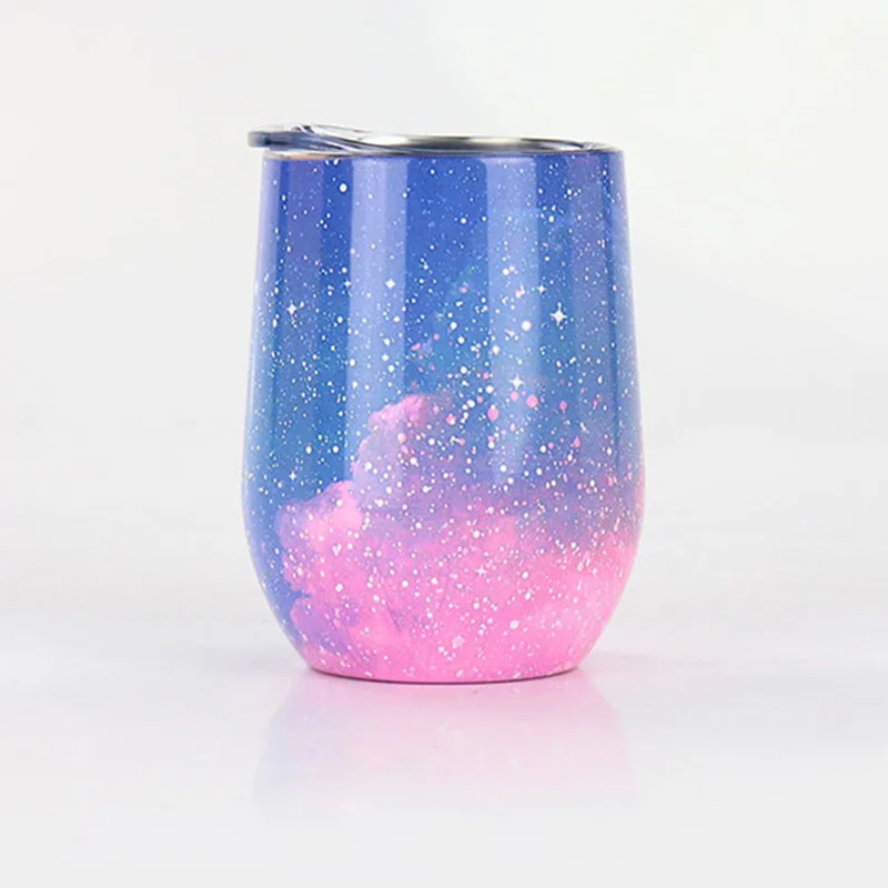 US Warehouse 12 Oz Egg Shape Cute Cup Double Sublimation Stainless Steel Wine Mugs