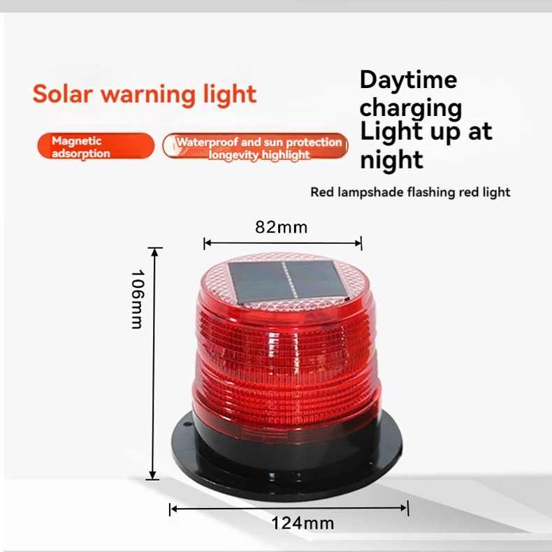 IP65 Waterproof and Durable Solar Flashing Light Long-Lasting Night Visibility Enhancement for Traffic Cone Warning Light