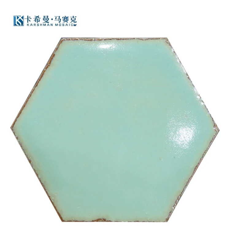 Newest Factory Price Hexagon Ceramic Blue Green Mosaic Backsplash Tiles For Wall Decoration
