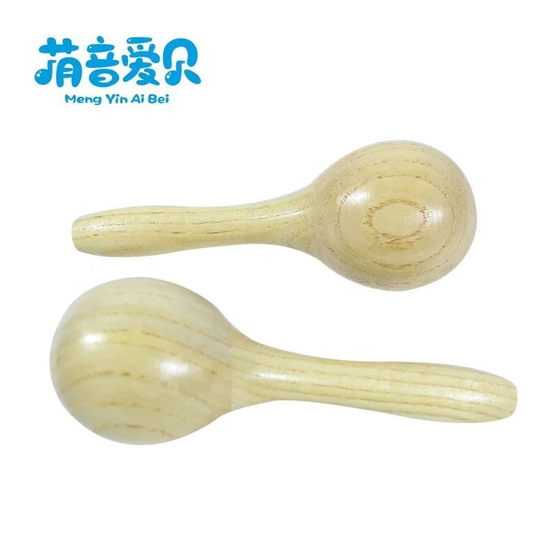 Wholesale funny custom logo baby mini maracas wooden maracas