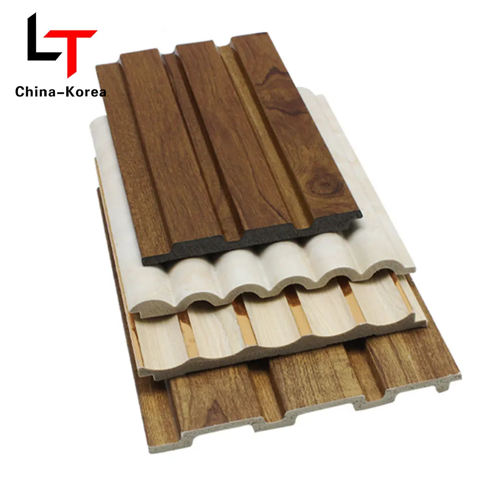 LT Factory Price PS WPC Alternative fluted wall panels For Hotel Interior And Exterior Decoration 3d Slat