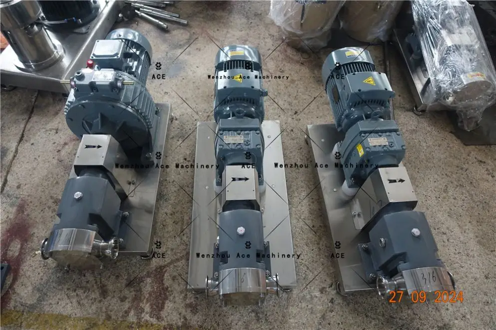 Rotary Sanitary Rotor Honey High Viscosity Food Grade Stainless Steel Lobe Pump With Hand Car