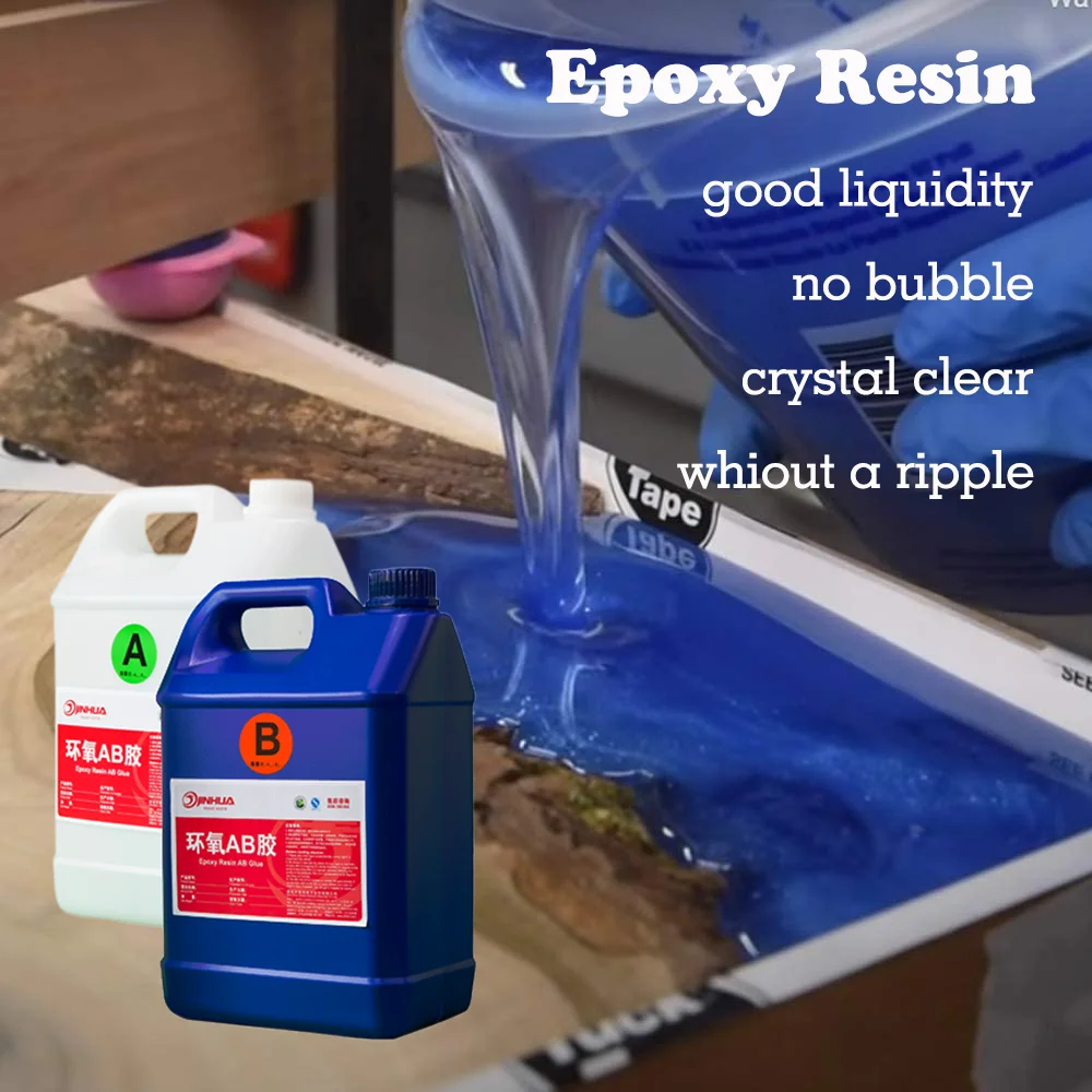Low Odor Thick Pouring Anti Temperature Epoxy Liquid Glue for Table Casting