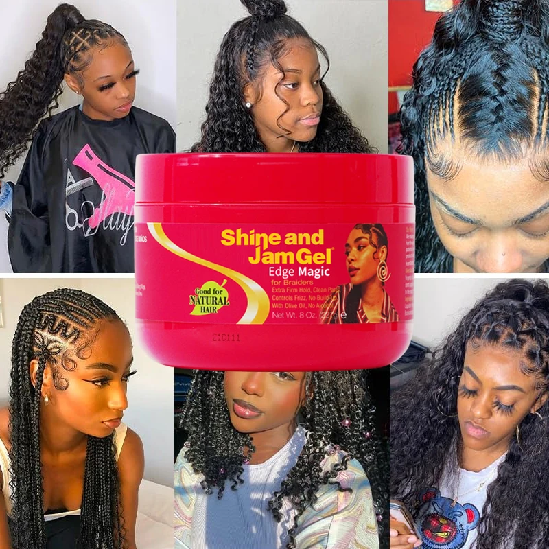 New Arrivals Vegan Red Shine And Jam 16 oz Wholesale Shine Brainding Gel For Curly Wavy Natural Hair