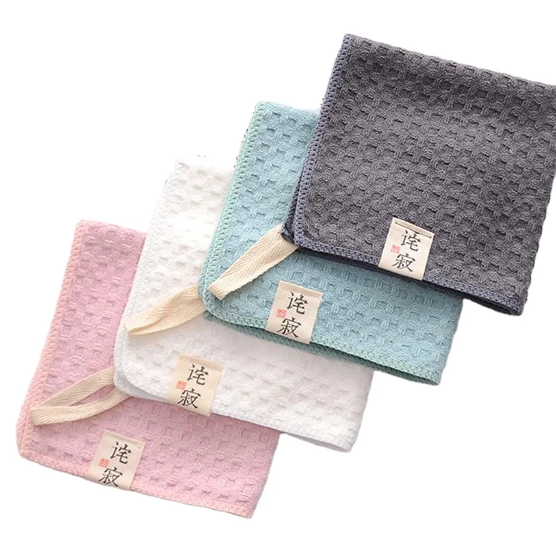 Premium custom golf waffle textured dusty blue bathroom towels microfiber cleaning cloths and glasses cloth