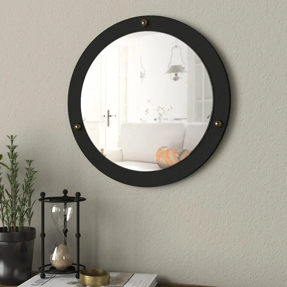 Exclusive Luis Modern High Quality Cheap Decorative Wall Wooden Mirror Black